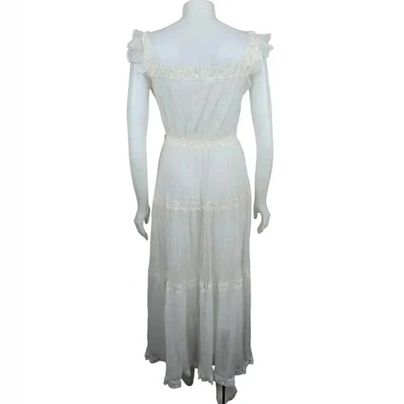 Vintage  60's Peignoir Negligee Lingerie Sheer Nighie White Lace Size Large - Picture 7 of 13